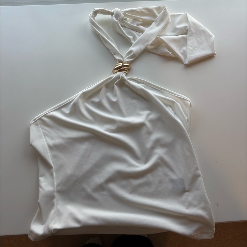 Shein White Halter Top